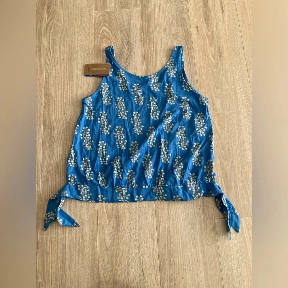 NWT Patagonia Girls Kamala Tank Daisy Daze: Joya Blue - Size XL (14) - Picture 6 of 6